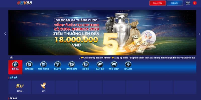 Truy cập trang web chính thức của PBV88